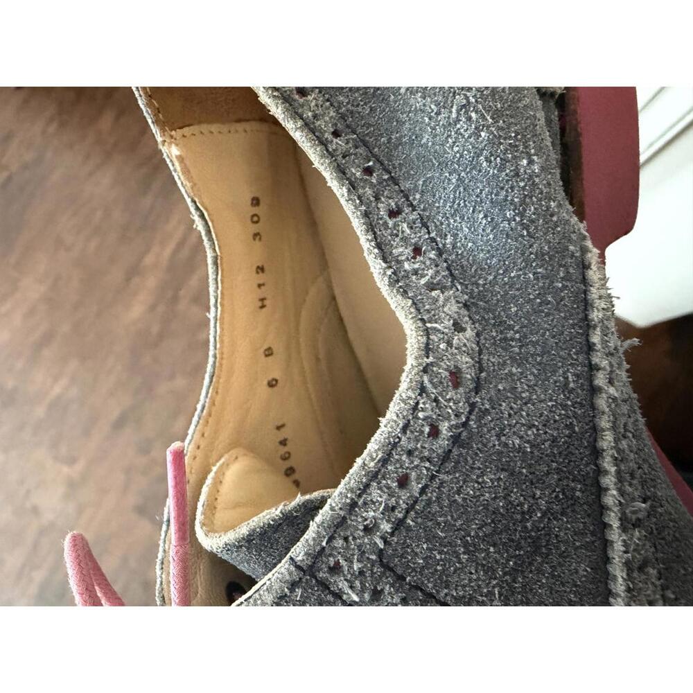 Cole Haan Alisa Brogue Wingtip Oxford Blue Pink Size 6 Suede Twee - Picture 7 of 7